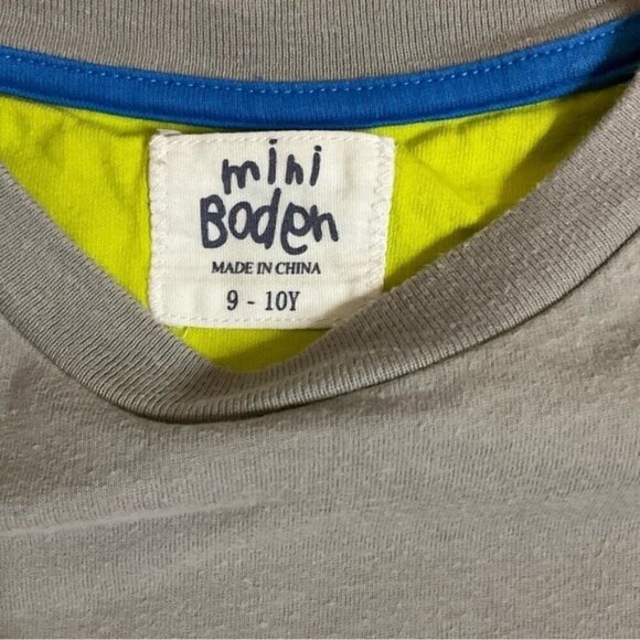 Mini Boden 9-10 Green Dinosaur London UK Applique T-Shirt Grey Rare - Picture 4 of 4
